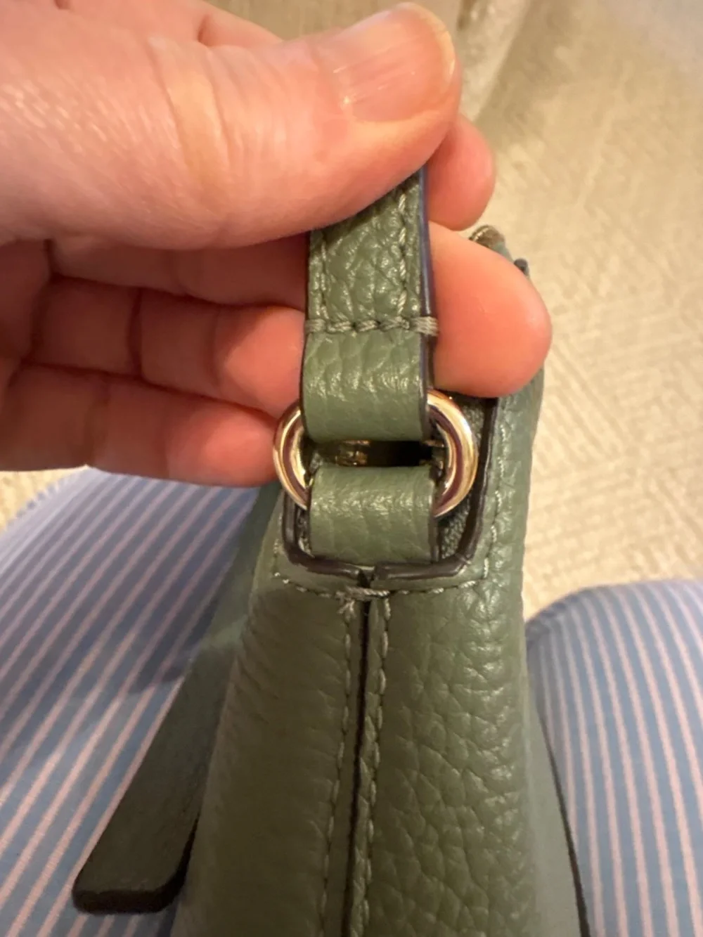 Kate Spade Hanna Southport Avenue Pebbled Leather Crossbody Green WKRU7110